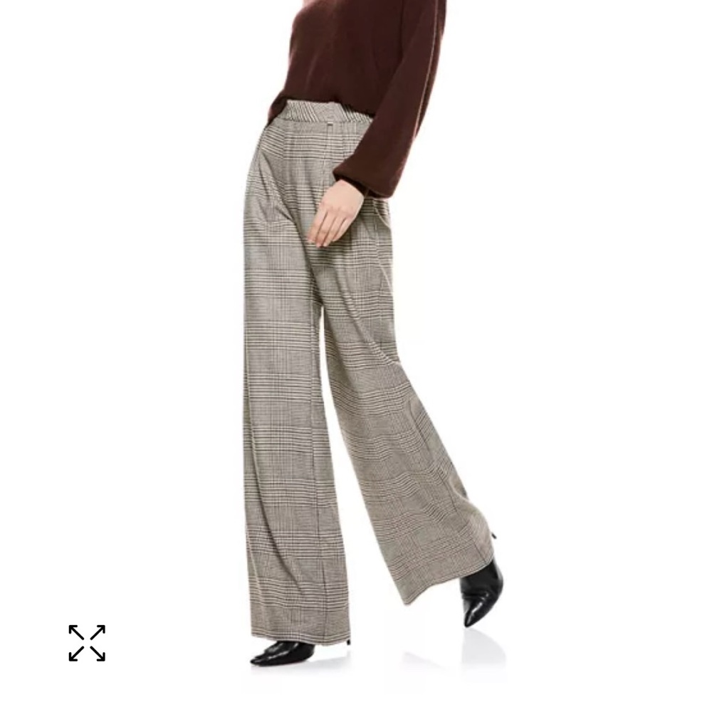 Alice + Olivia grey glen plaid trousers